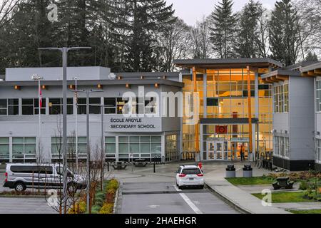 Scuola secondaria Ecole Argyle, North Vancouver, British Columbia, Canada Foto Stock