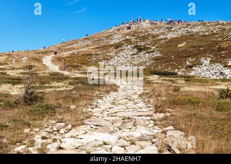 Vista da Babia Gora o Babi Hora - confine Polonia e Slovacchia Foto Stock