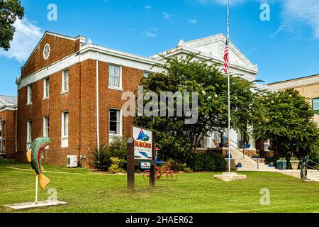 Biblioteca pubblica della contea di Fannin, West Main Street, Blue Ridge, Georgia Foto Stock