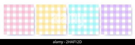 Modello Gingham senza cuciture in colori pastello. Vichy design per Pasqua tessile decorativo. Verificato modello per tessuto - coperta pic-nic, tablec Illustrazione Vettoriale