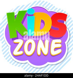Banner zona bambini. Area giochi per bambini Illustrazione Vettoriale