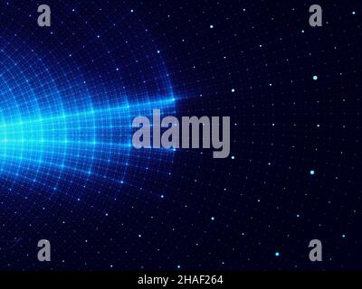 Raggi radiali e cerchi concentrici - illustrazione astratta del computer Foto Stock