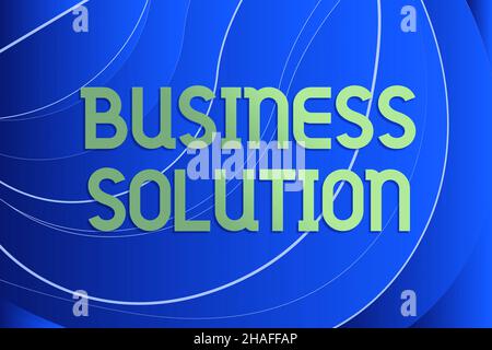 Testo della scrittura a mano soluzione aziendale. Word written on Services that include strategic planning and evaluation Line Sfondi illustrati con vari Foto Stock