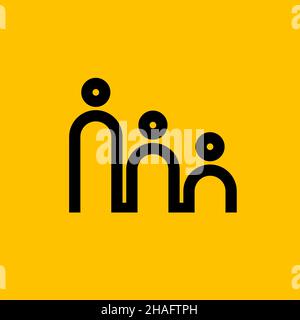 Struttura gerarchica dell'organizzazione. Collettivo di persone. Logo leadership Illustrazione Vettoriale