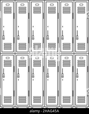 Icona vettore armadietto scuola. Modifica del cartello del profilo della stanza. Illustrazione Vettoriale