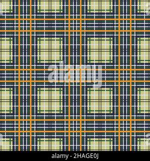 Disegno in tessuto con motivo colorato senza cuciture in tartan. Fondo in plaid testurizzato. Illustrazione di alta qualità Foto Stock