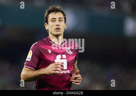 Mikel Oyarzabal di Real Sociedad durante il campionato spagnolo la Liga partita di calcio tra Real Betis e Real Sociedad il 12 dicembre 2021 allo stadio Benito Villamarin di Siviglia, Spagna - Foto: Joaquin Corchero/DPPI/LiveMedia Foto Stock