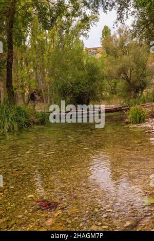 Canale tranquillo del fiume Guadalentin Foto Stock