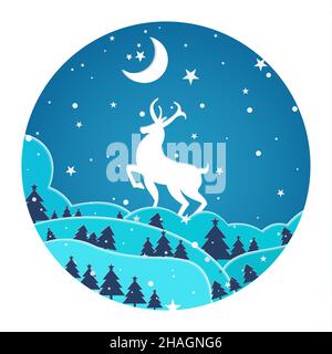 Papercut Layered Christmas 3D Caro Graphic Illustrazione Vettoriale