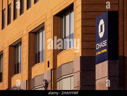 Chase Bank building nel centro di Metrotech Brooklyn, New York Foto Stock