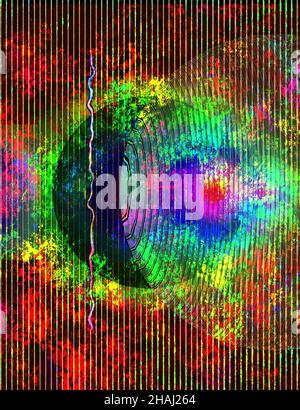 Astratto di cerchi e linee. 3D rendering Foto Stock