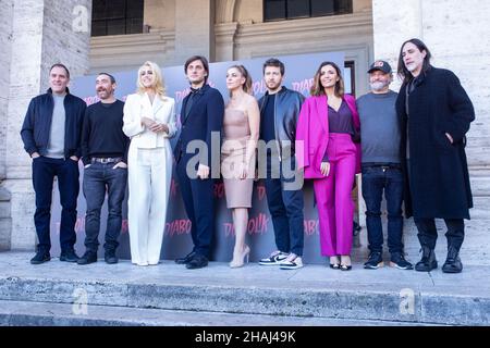 Roma, Italia. 13th Dic 2021. Cast partecipa alla fotocall del film 'Diabolik' a Roma (Photo by Matteo Nardone/Pacific Press/Sipa USA) Credit: Sipa USA/Alamy Live News Foto Stock