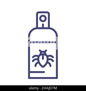 Spruzzatore manuale per insetti, aerosol per zanzare tascabile, icona spray per disinfezione mani, vettore Illustrazione Vettoriale