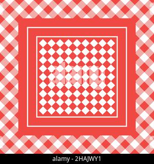 Modello per tovaglia con motivo vichy. Illustrazione vettoriale. Illustrazione Vettoriale