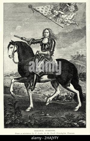 Ritratto di Maresciallo Turenne, Henri de la Tour d'Auvergne, vicomte de Turenne (11 settembre 1611 – 27 luglio 1675), comunemente noto come Turenne, è stato un generale francese e uno dei soli sei marescialli ad essere stato promosso Maresciallo generale di Francia. Foto Stock