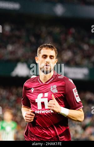 Siviglia, Spagna. 12th Dic 2021. Adnan Januzaj di Real Sociedad visto durante la partita LaLiga Santander 2021/2022 tra Real Betis e Real Sociedad all'Estadio Benito Villamarín.Final Score; Real Betis 4:0 Real Sociedad. (Foto di Francis Gonzalez/SOPA Images/Sipa USA) Credit: Sipa USA/Alamy Live News Foto Stock