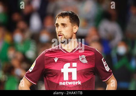 Siviglia, Spagna. 12th Dic 2021. Adnan Januzaj di Real Sociedad visto durante la partita LaLiga Santander 2021/2022 tra Real Betis e Real Sociedad all'Estadio Benito Villamarín.Final Score; Real Betis 4:0 Real Sociedad. (Foto di Francis Gonzalez/SOPA Images/Sipa USA) Credit: Sipa USA/Alamy Live News Foto Stock