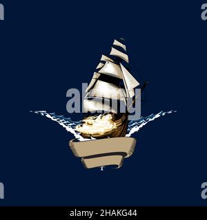 Manowar Vector Illustration stile vintage per poster, logo, elementi di design o qualsiasi altro scopo. Illustrazione Vettoriale