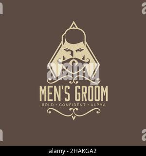 Logo da uomo per lo sposo. vintage Illustrazione Vettoriale
