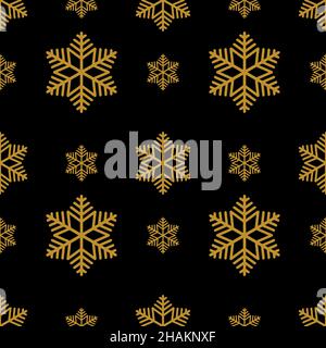 Modello senza cuciture con fiocchi di neve. Sfondo di Natale. Illustrazione vettoriale. Illustrazione Vettoriale