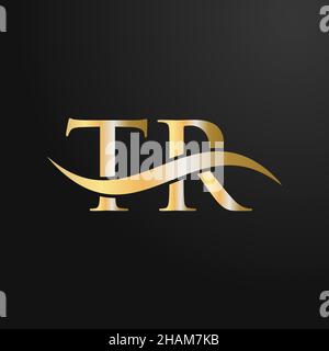 Modello di design del logo Letter TR. TR, T R Letter Logo Modern, Flat, minimal, Business, Company Sign Illustrazione Vettoriale