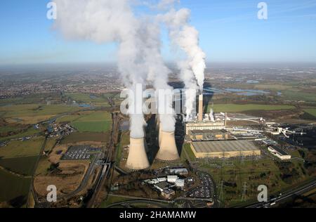 Veduta aerea della Centrale di Ratcliffe vicino a Nottingham Foto Stock