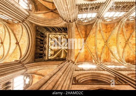 La volta della cattedrale di Rouen, Francia Foto Stock