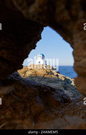 Chiesa dei sette Martiri a Kastro, Sifnos, Isole Cicladi, Grecia Foto Stock