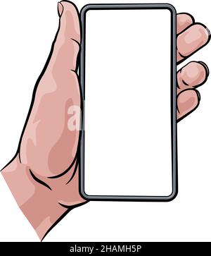 Telefono mano Comic Book Pop Art Cartoon Illustrazione Illustrazione Vettoriale