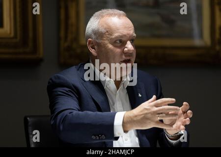 Il CEO Anders Opedal, il più grande fornitore di energia della Norvegia, visita l'area del porto di Tyne diventando la base per il più grande parco eolico offshore del mondo, il Regno Unito Foto Stock