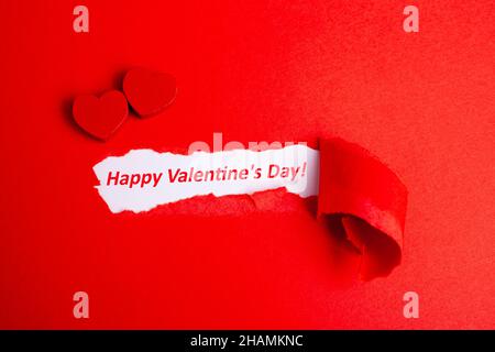 Felice il giorno di San Valentino carta strappata Concept Foto Stock