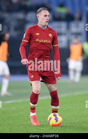 Roma, Italia. 13th Dic 2021. Rick Karsdorp di AS Roma durante la Serie A match tra Roma e Spezia Calcio allo Stadio Olimpico di Roma il 13 dicembre 2021. Credit: Giuseppe Maffia/Alamy Live News Foto Stock