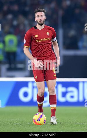Roma, Italia. 13th Dic 2021. Bryan Cristante di AS Roma durante la Serie A match tra Roma e Spezia Calcio allo Stadio Olimpico di Roma il 13 dicembre 2021. Credit: Giuseppe Maffia/Alamy Live News Foto Stock