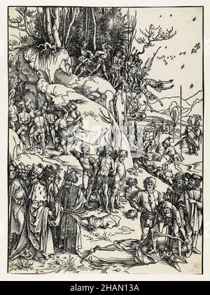 Il martirio dei diecimila, stampato da Albrecht Durer, 1494-1498 Foto Stock