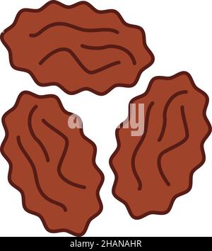 Raisin riempito contorno icona frutta vettore Illustrazione Vettoriale