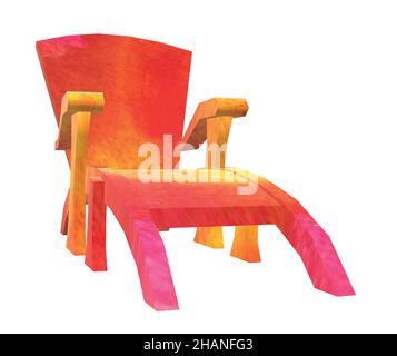 Sedia Adirondack arancione di colore rosso rosa Illustrazione Vettoriale