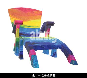 Arcobaleno colori sedia Adirondack Illustrazione Vettoriale