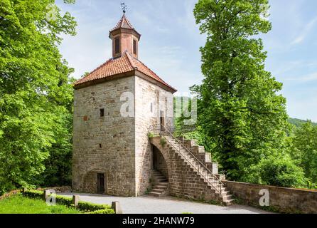 Campanile, Castello di Schaumburg, Rinteln, distretto di Schaumburg, bassa Sassonia, Germania, Europa Foto Stock