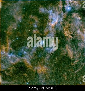 La Crescent Nebula (nota anche come NGC 6888, Caldwell 27, Sharpless 105) è una nebulosa di emissione nella costellazione Cygnus, Foto Stock