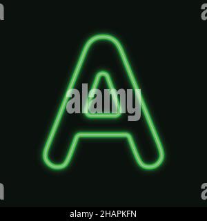 Lettera isolata di Neon A . Illustrazione vettoriale di Night Show Alphabet. eps 10 Illustrazione Vettoriale