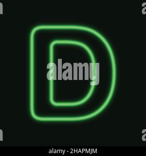 Isolato Neon Capital lettera D . Illustrazione vettoriale di Night Show Alphabet. eps 10 Illustrazione Vettoriale