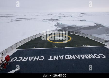 Norvegia artica, 89 gradi a nord. Arco di le Commandant Charcot sulla strada per il Polo Nord. Foto Stock