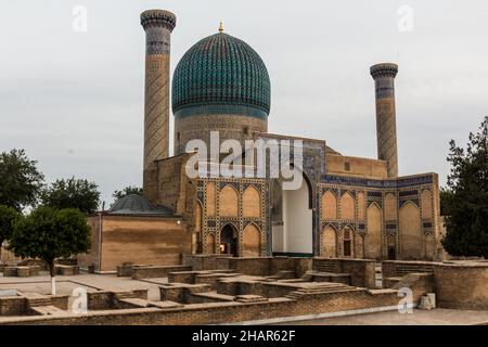 Mausoleo di Gur-e Amir a Samarcanda, Uzbekistan Foto Stock