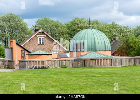 Tycho Brahe osservatorio sull'isola di Ven in Svezia come visto all'aperto Foto Stock