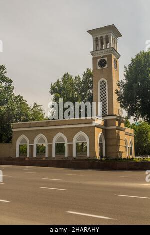 Torre dell'Orologio Tashkentskiye Kuranty a Tashkent, Uzbekistan Foto Stock