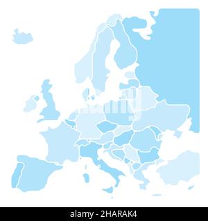 Mappa semplificata dell'Europa Illustrazione Vettoriale