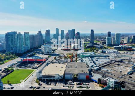 Una scena aerea dello skyline di Mississauga, Ontario, Canada Foto Stock