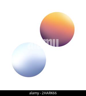 palline a doppia sfumatura con colori alla moda. le sfere colorate su sfondo bianco per banner, template, elementi web, ecc. Foto Stock
