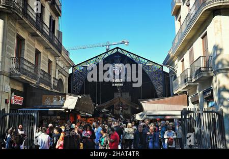 Boqueria mercato a Barcellona, Catalogna, Spagna Foto Stock