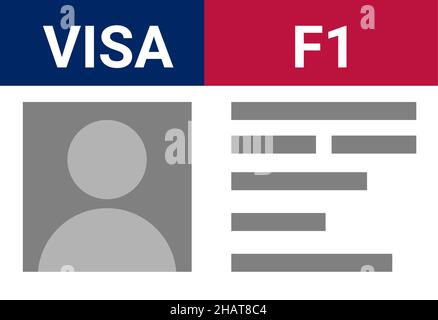 USA studentessa vista F1. Visa negli Stati Uniti studio per studenti stranieri. Illustrazione Vettoriale